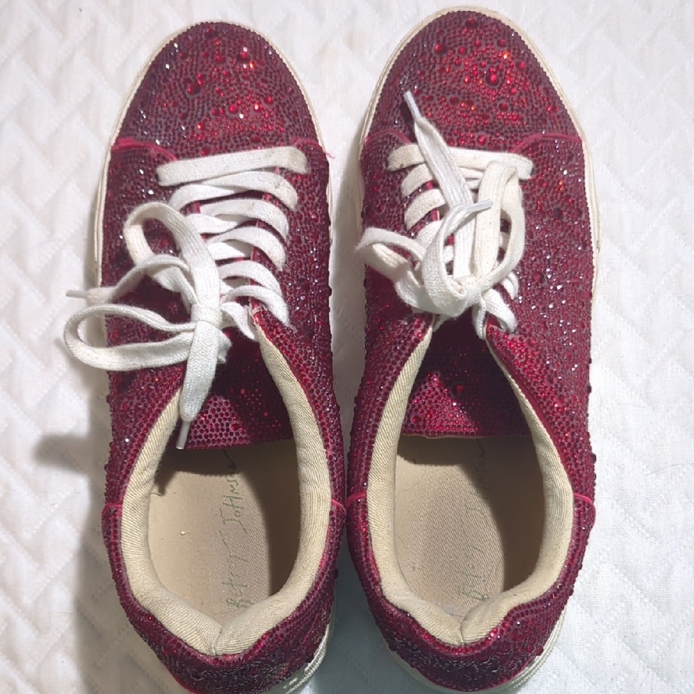 Red Sequin Women's Sneakers